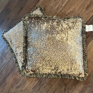 Cheetah Print Throw Pillows with Fringe